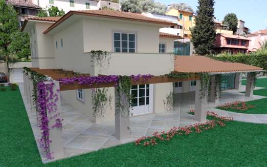 rendering esterno villa toscana